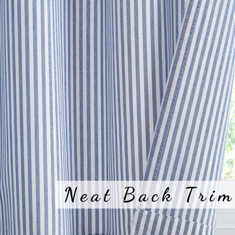 July Joy Short Curtains 36 Inches Long for Kitchen Window Tab Top of 3 Pieces Cafe Curtains for Smart Half Window 56" x 36", Navy - Image 5